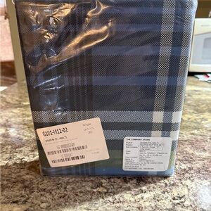 The Company Store Blue Plaid Twin XL Duvet Cover